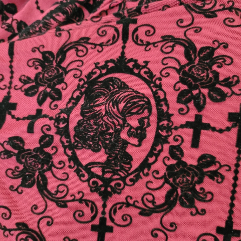 Unique Vintage Red/Black Katrina Embroidered Kaftan in OS Plus - Picture 5 of 6